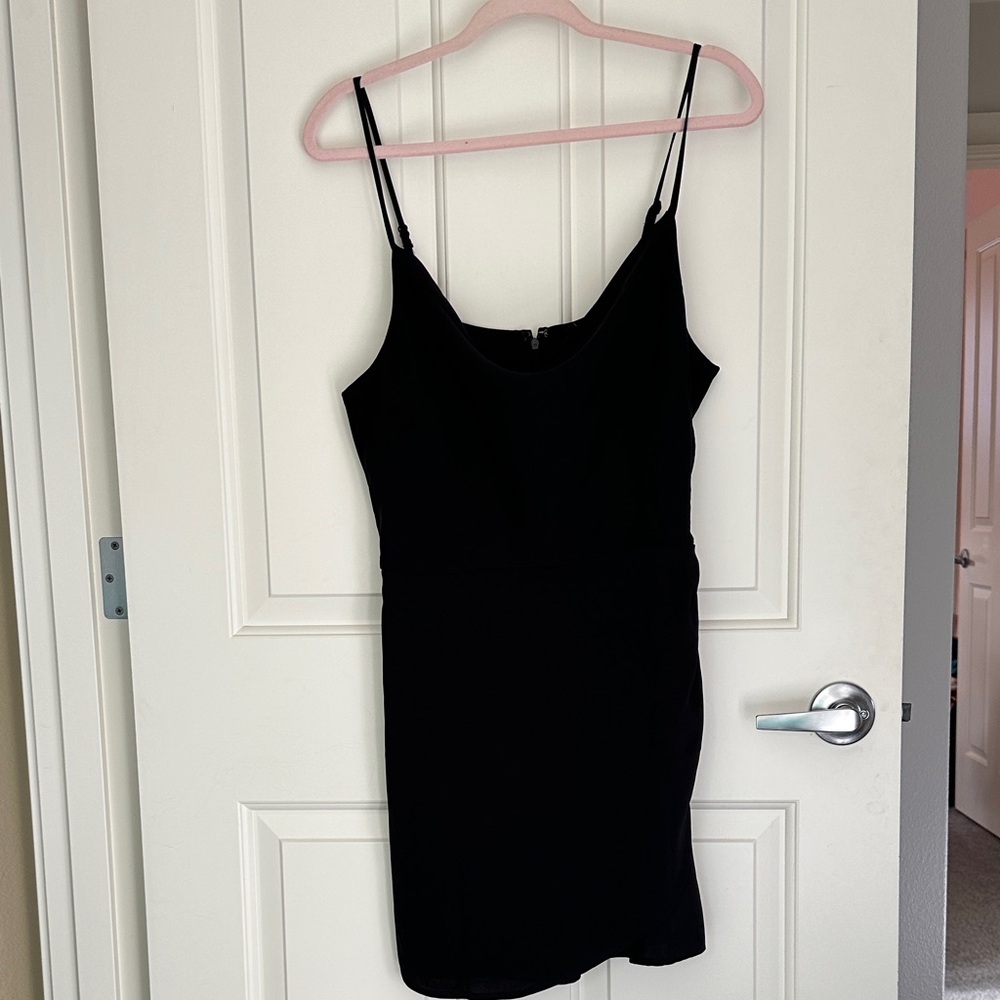 Elegant Black Spaghetti Strap Dress with Shorts